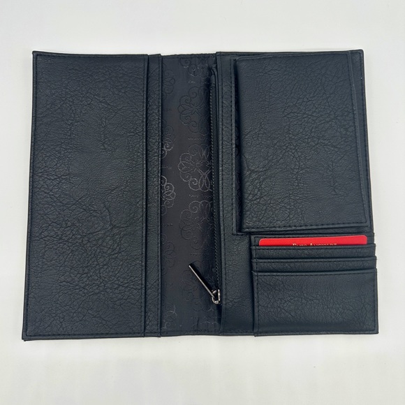 NWOT Enzo Angiolini Black Faux Leather Travel Wallet/Clutch - Picture 3 of 7